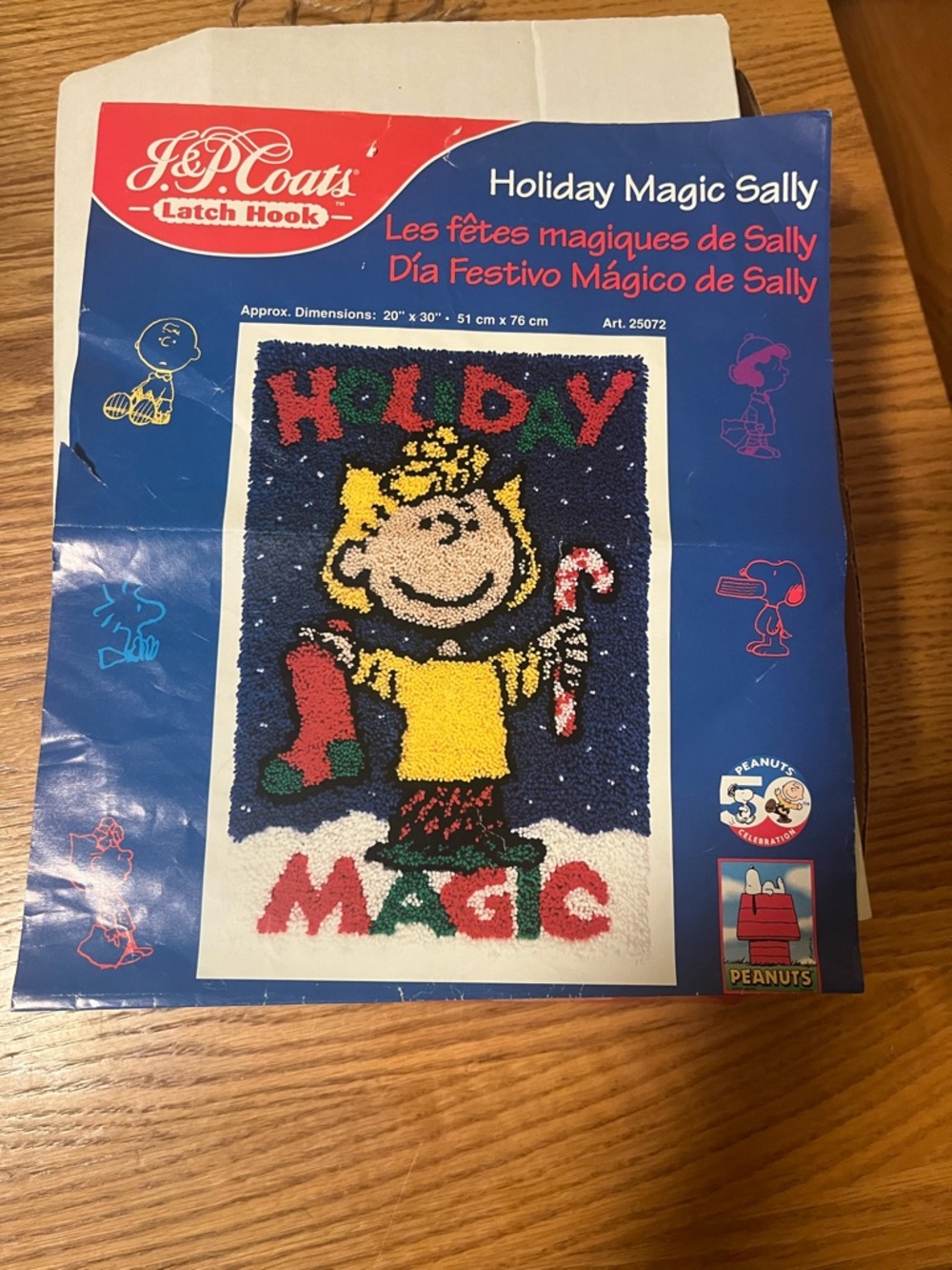 Peanuts Latch Hook Kit - Holiday Magic Sally - J&P Coats & Clark - 20”x30”
